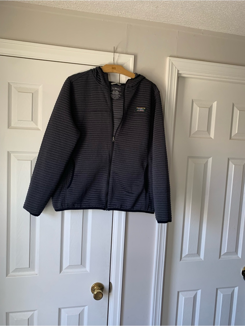 L.L. Bean Navy Quilted Hooded Jacket